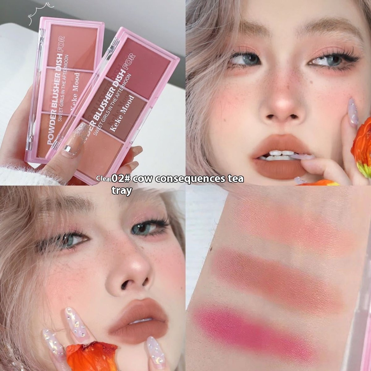 Afternoon Blusher Plate Natural Matte Long - lasting Rouge Student Makeup - Eshtree