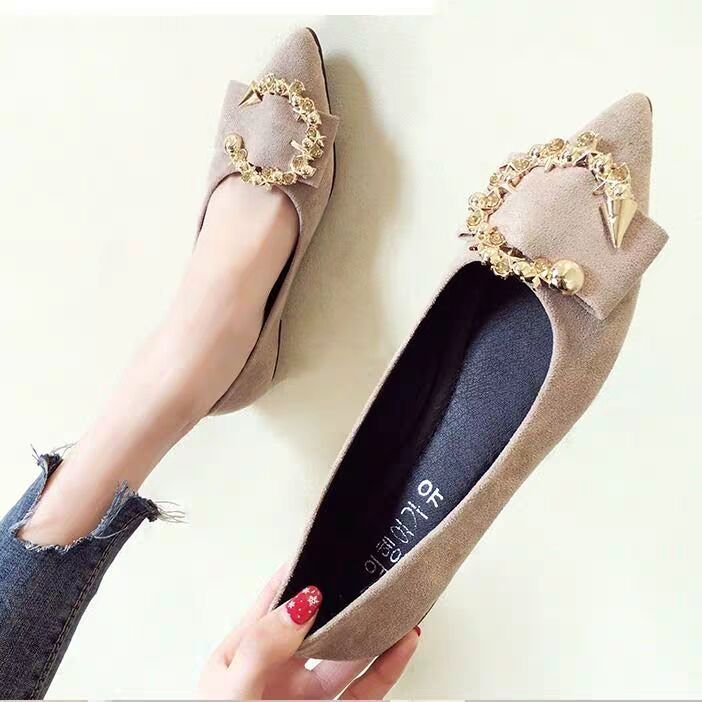 All - match Shallow Mouth Pointed Flat Shoes - Eshtree