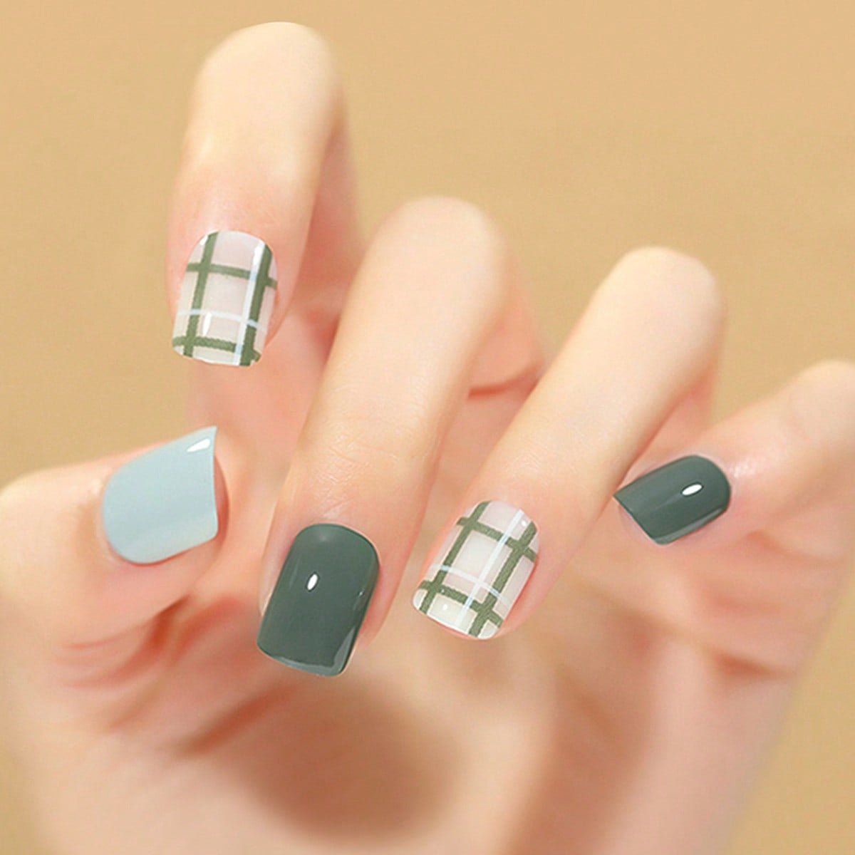 Almond Wear Nail Simple Frosted Glossy Fake Nail Tip - Eshtree