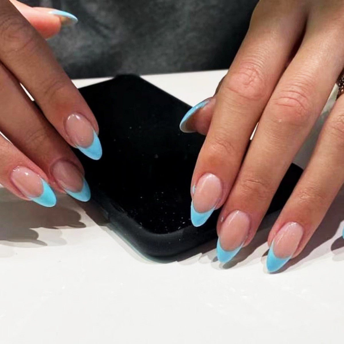 Almond Wear Nail Simple Frosted Glossy Fake Nail Tip - Eshtree