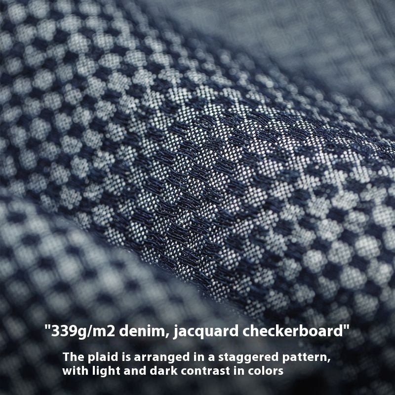 American Retro Chessboard Plaid Denim Shirt Jacket Loose - Eshtree