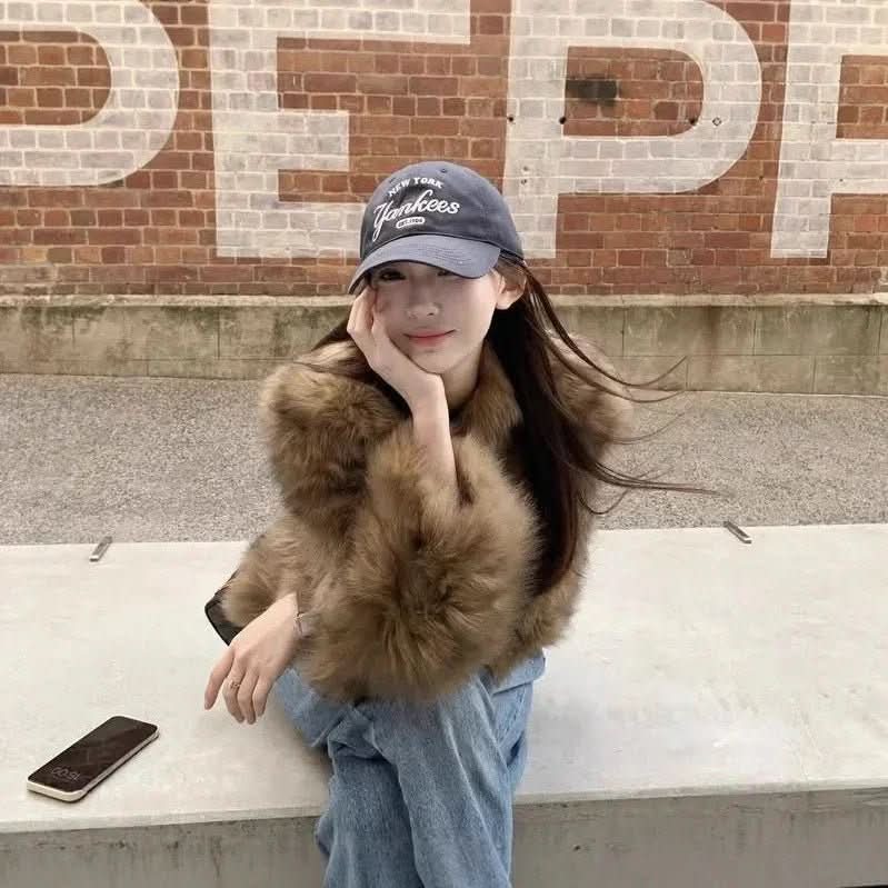 American - style Cropped Eco - friendly Faux Fur Top - Eshtree