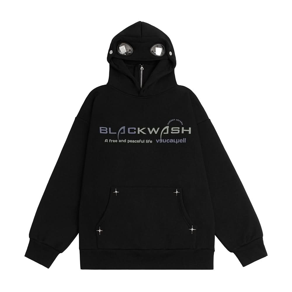 American Style Trend Pilot Glasses Hooded Turtleneck Sweater - Eshtree