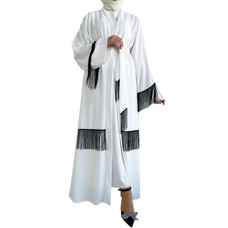 Arab Dubai Ethnic Clothes Middle East Abaya Coat Tassle Fashion Dress - Eshtree