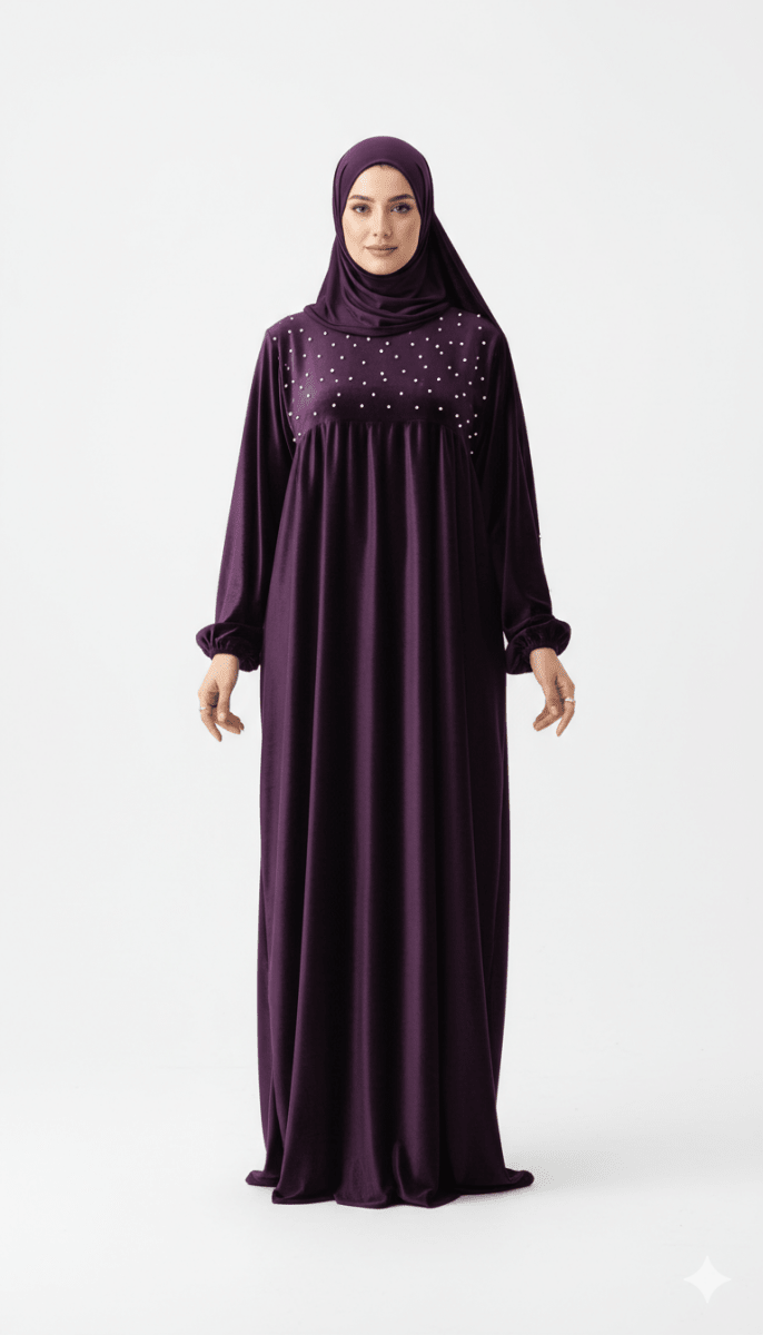 إسدال صلاة بخامة القطيفة الفرنساوي الناعمة - Eshtree