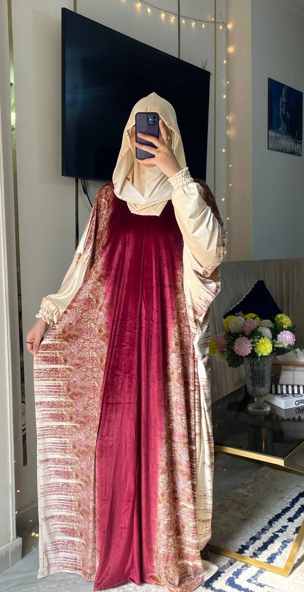 إسدال صلاة حريمي بخامة قطيفة فرنساوي تيجر - Eshtree