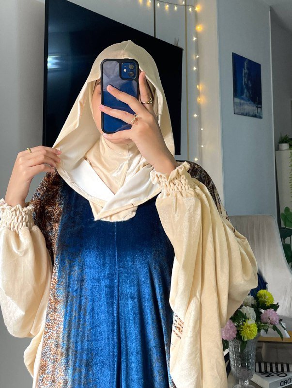 إسدال صلاة حريمي بخامة قطيفة فرنساوي تيجر - Eshtree