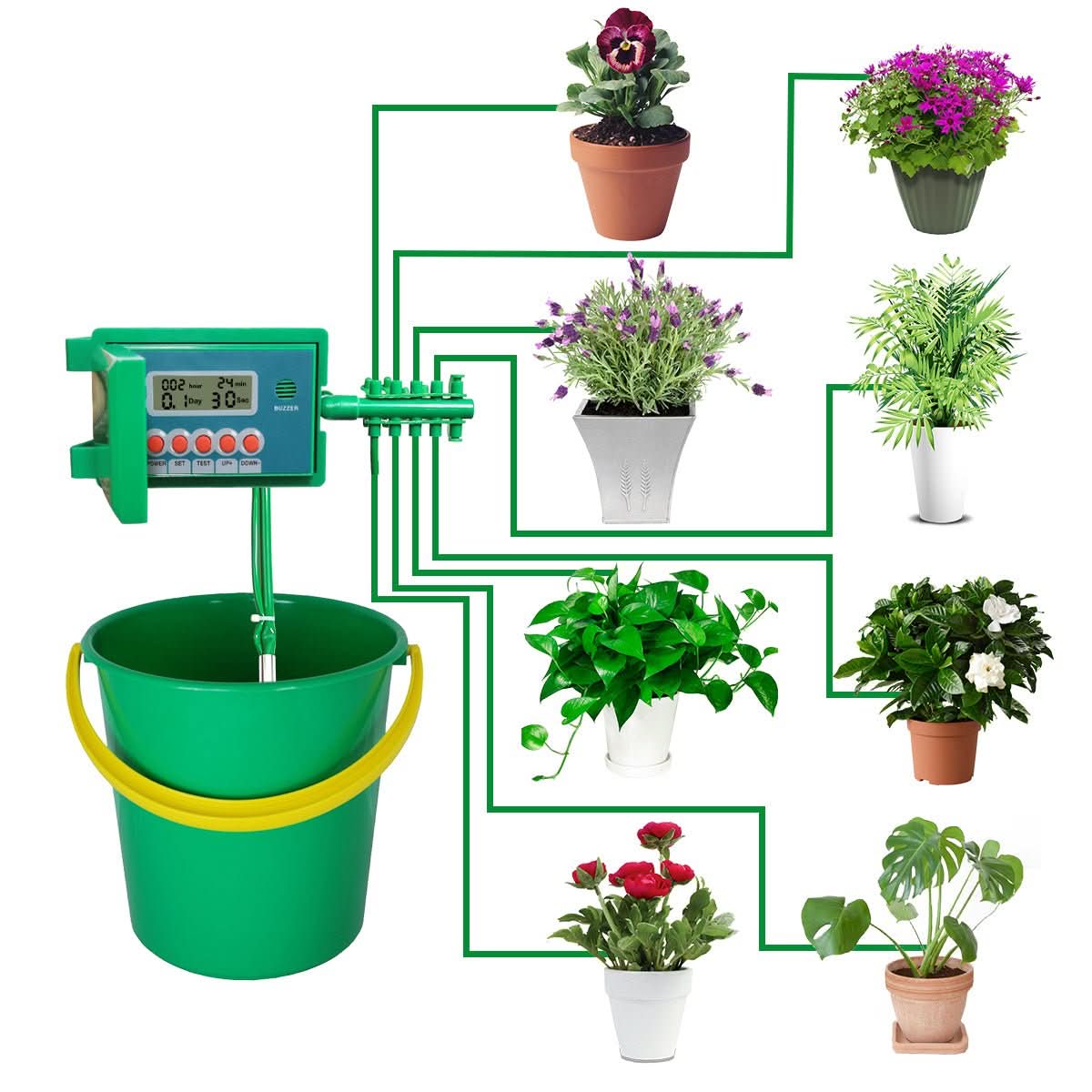 Automatic Micro Home Drip Irrigation Watering Kits System Sprinkler with Smart Controller for Garden - Eshtree