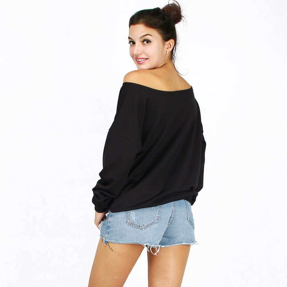 Autumn T-Shirts For Women Slash Neck Tee Shirt - Eshtree
