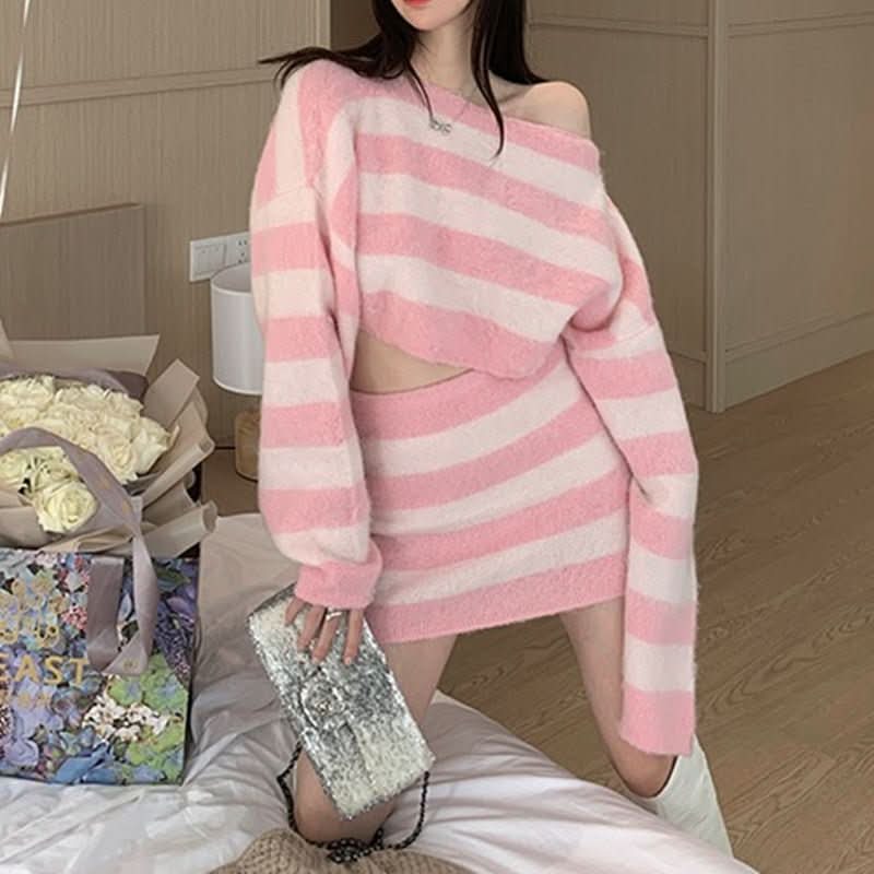 Autumn Winter Design Wool Color - Block Striped Suit - Eshtree