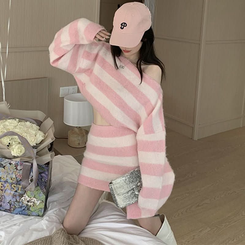 Autumn Winter Design Wool Color - Block Striped Suit - Eshtree