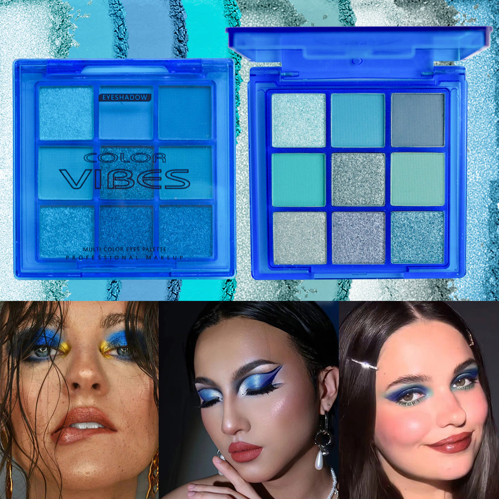 Waterproof Sweat-proof Nine Colors Blue Enchantress Eye Shadow Plate