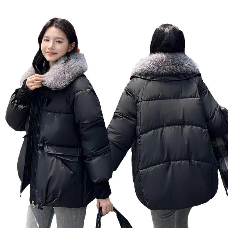 Korean Style Loose Lapels Sense Puffer Jacket Coat