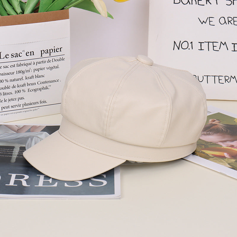 Temperament Korean Style Octagonal Pumpkin Hat Literary Style