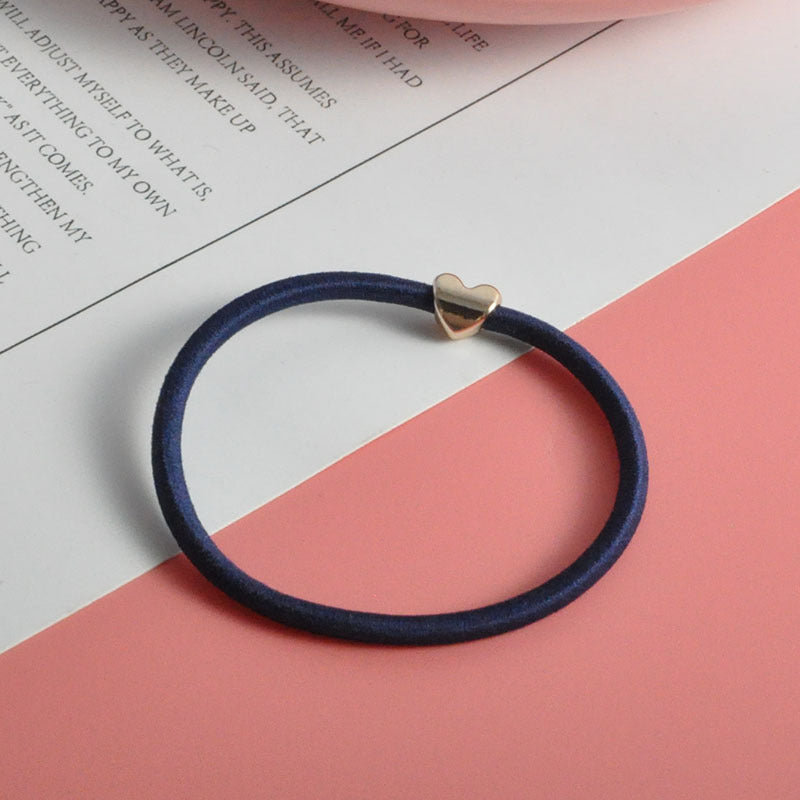 Golden Balls Peach Heart Rubber Band