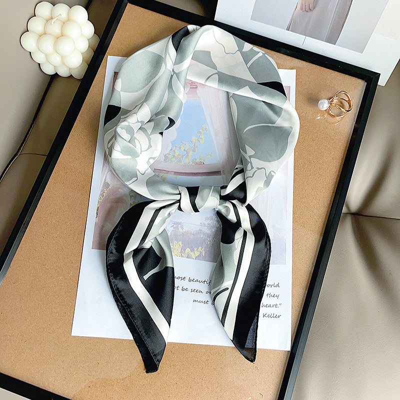 Good-looking Creative Women's Fresh Simple Floral Printed Square Scarf