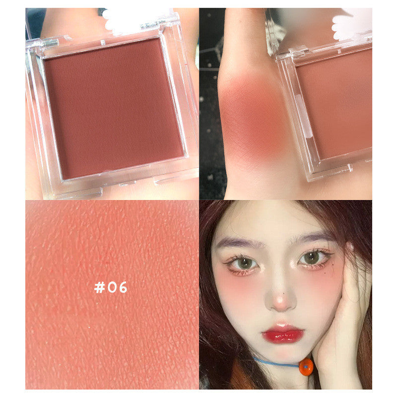 Matte And Long-lasting Non-flying Powder Blush With White Color