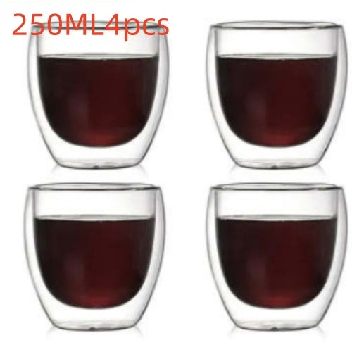 New 6Pcs Double shot Glass double Wall Espresso