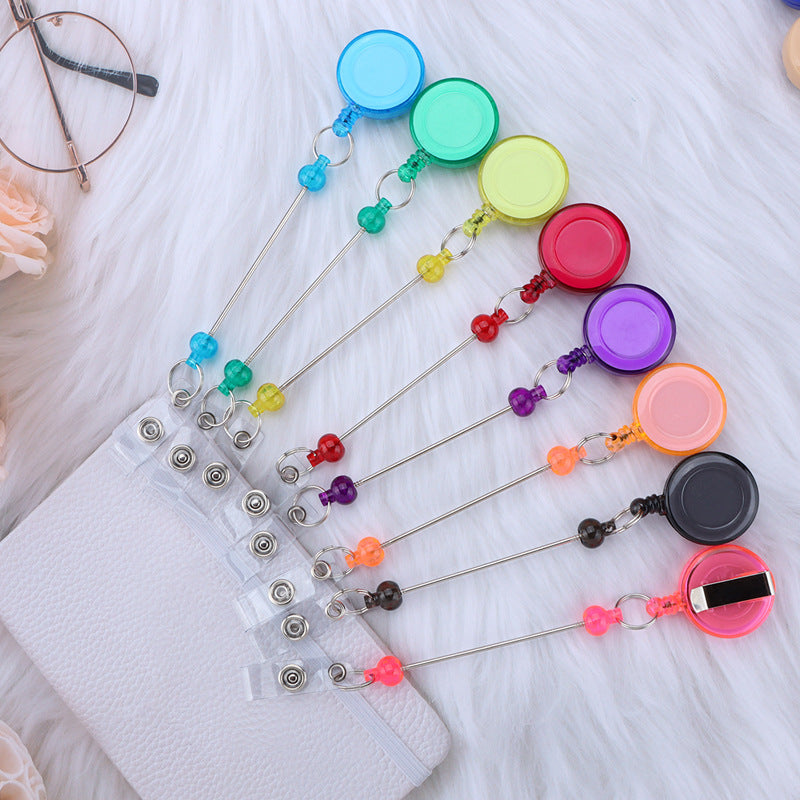 Card Sleeve Telescopic Anti-lost Can Buckle Employee Voucher Buckle DIY Beaded Retractable