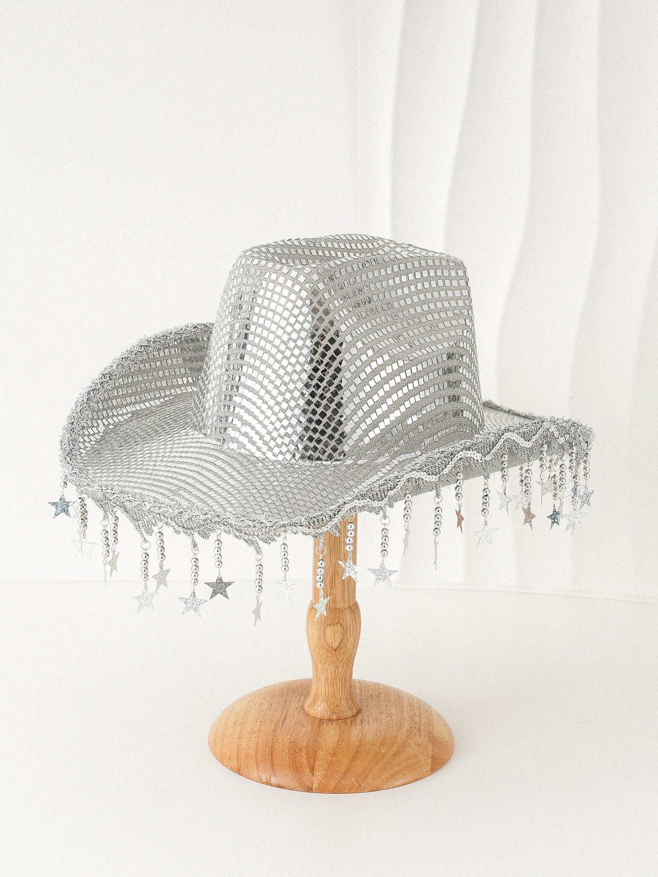 Western Cowboy Hat Sequined Tassel XINGX Design Floppy Hat