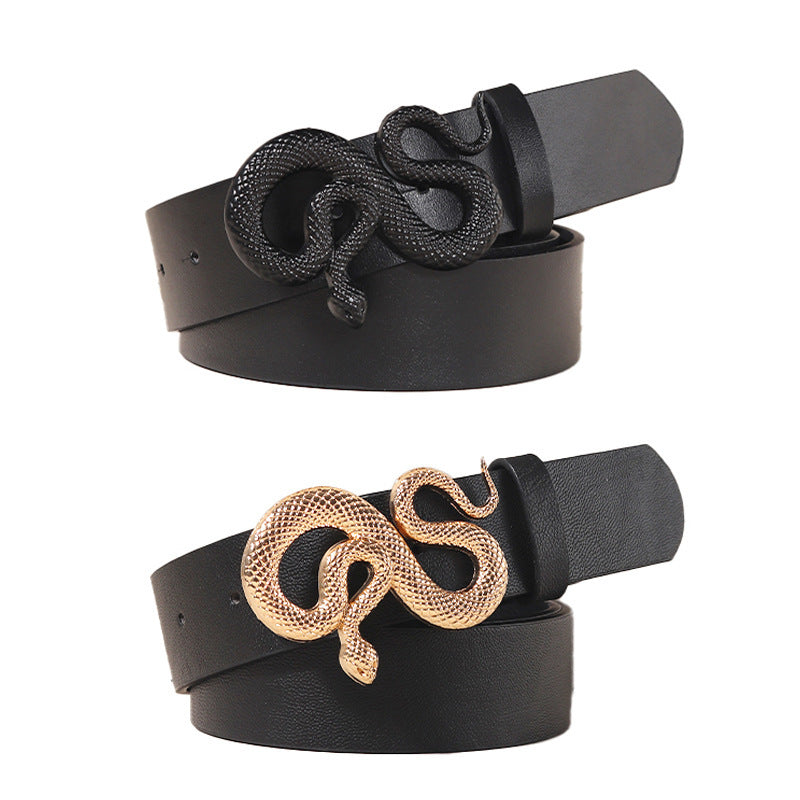 Retro Punk Neutral Personality Serpentine Buckle Belt