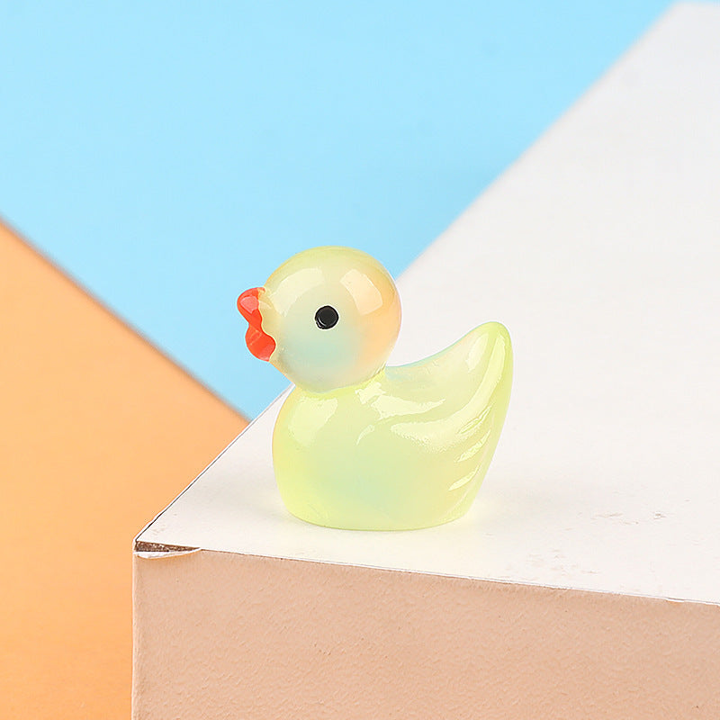Luminous Little Duck Resin Accessories Micro Landscape Ornaments