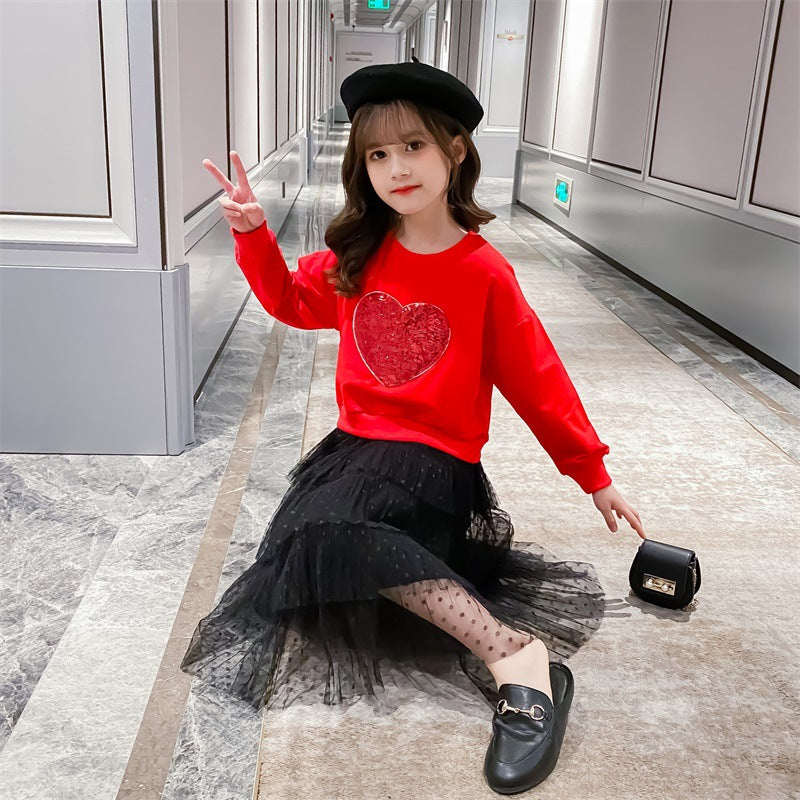 Sequin Love Girl Pullover Fashionable Stylish Clothing Fashionable