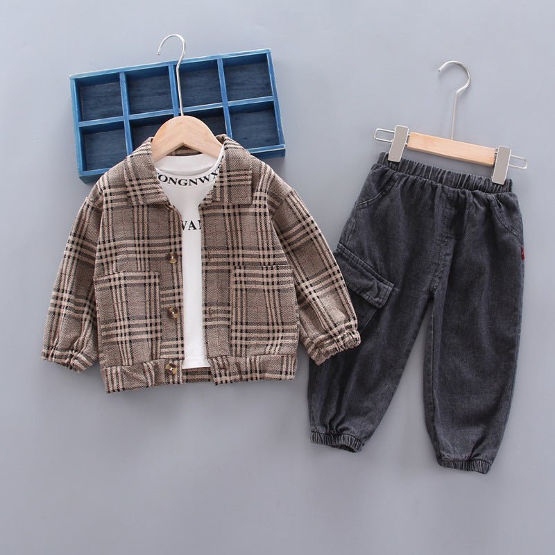 Baby boy long sleeve plaid suit - Eshtree