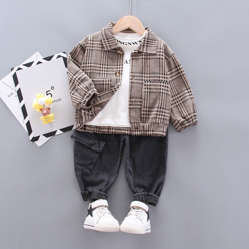 Baby boy long sleeve plaid suit - Eshtree