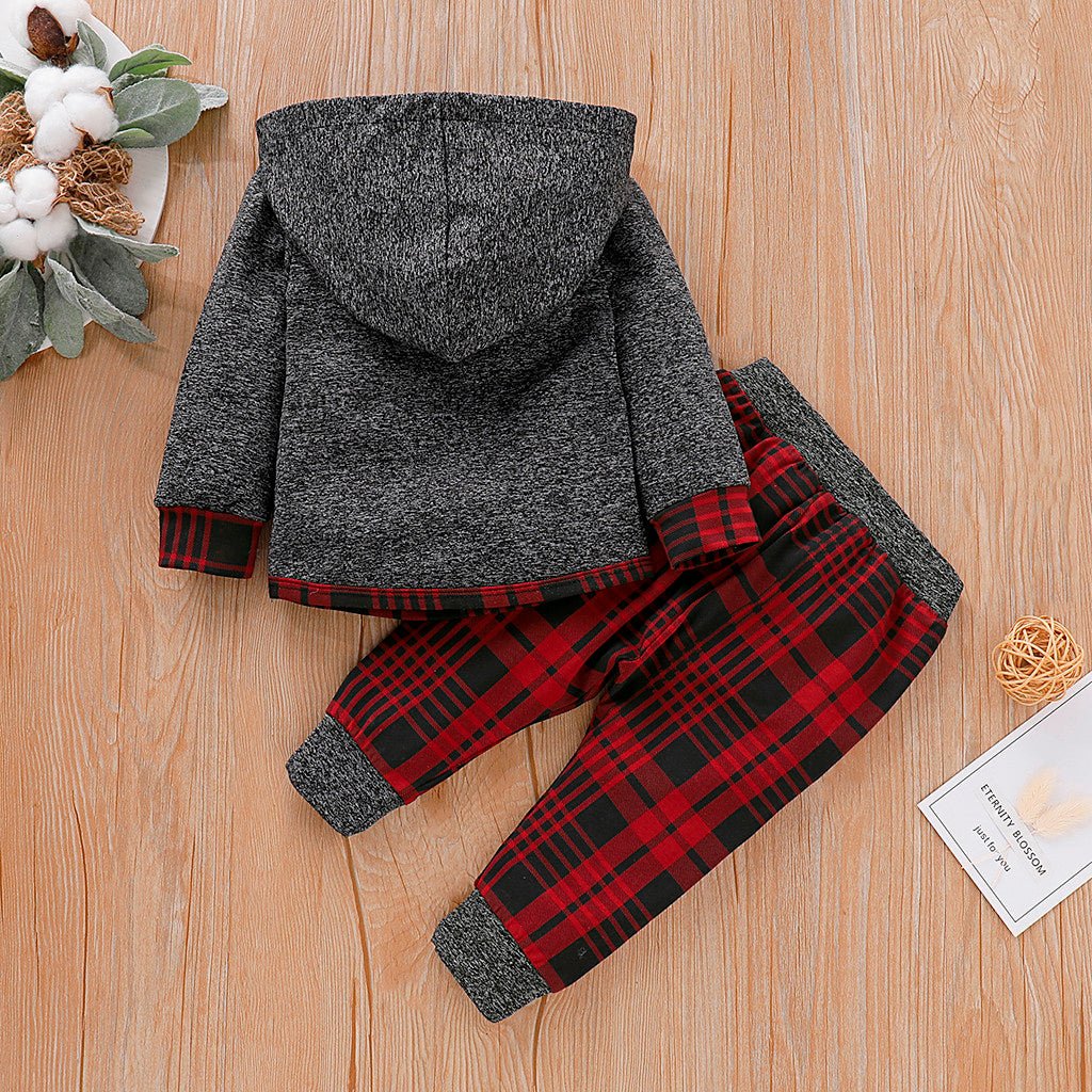 Baby Long Sleeve Plaid Sweater Set - Eshtree