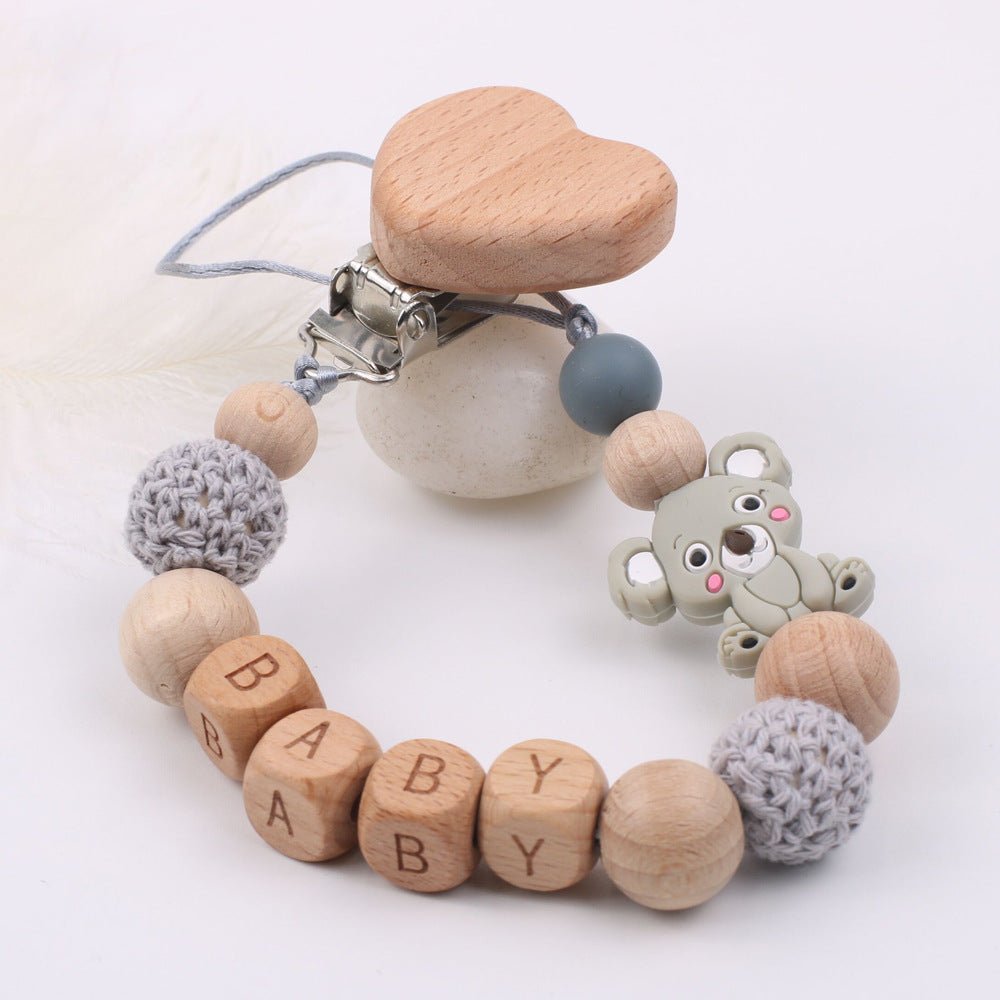 Baby products soothing beech wood mouth chain clip - Eshtree