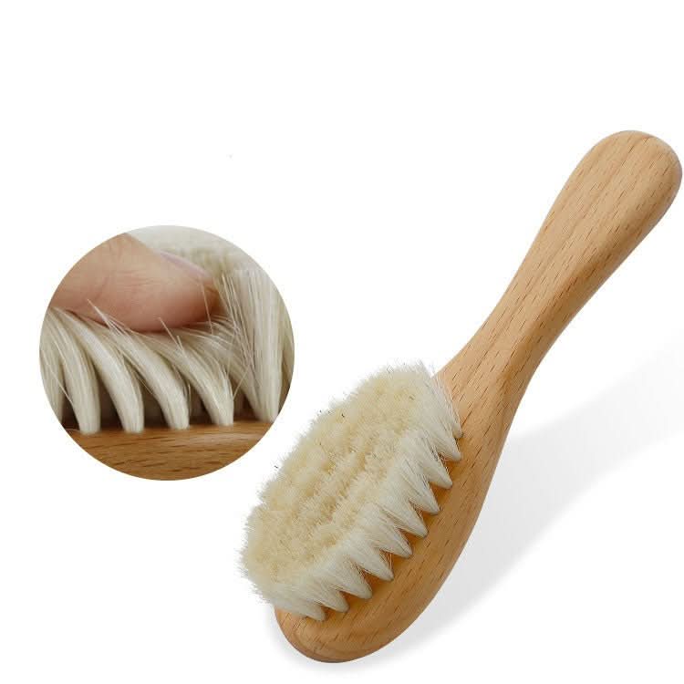 Baby Wool Brush Set, Baby Shower, Scrubbing Brush, Shower Comb - Eshtree