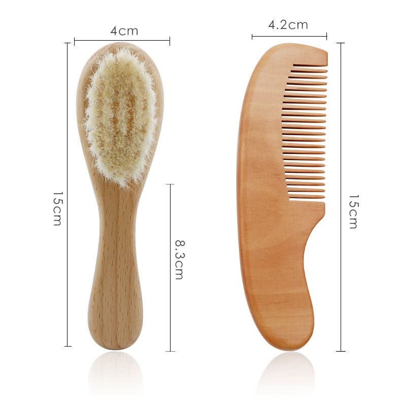 Baby Wool Brush Set, Baby Shower, Scrubbing Brush, Shower Comb - Eshtree