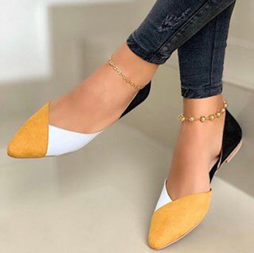 Single Shoes Women's Autumn Pointed Toe Flat Flat Shoes With One Pedal