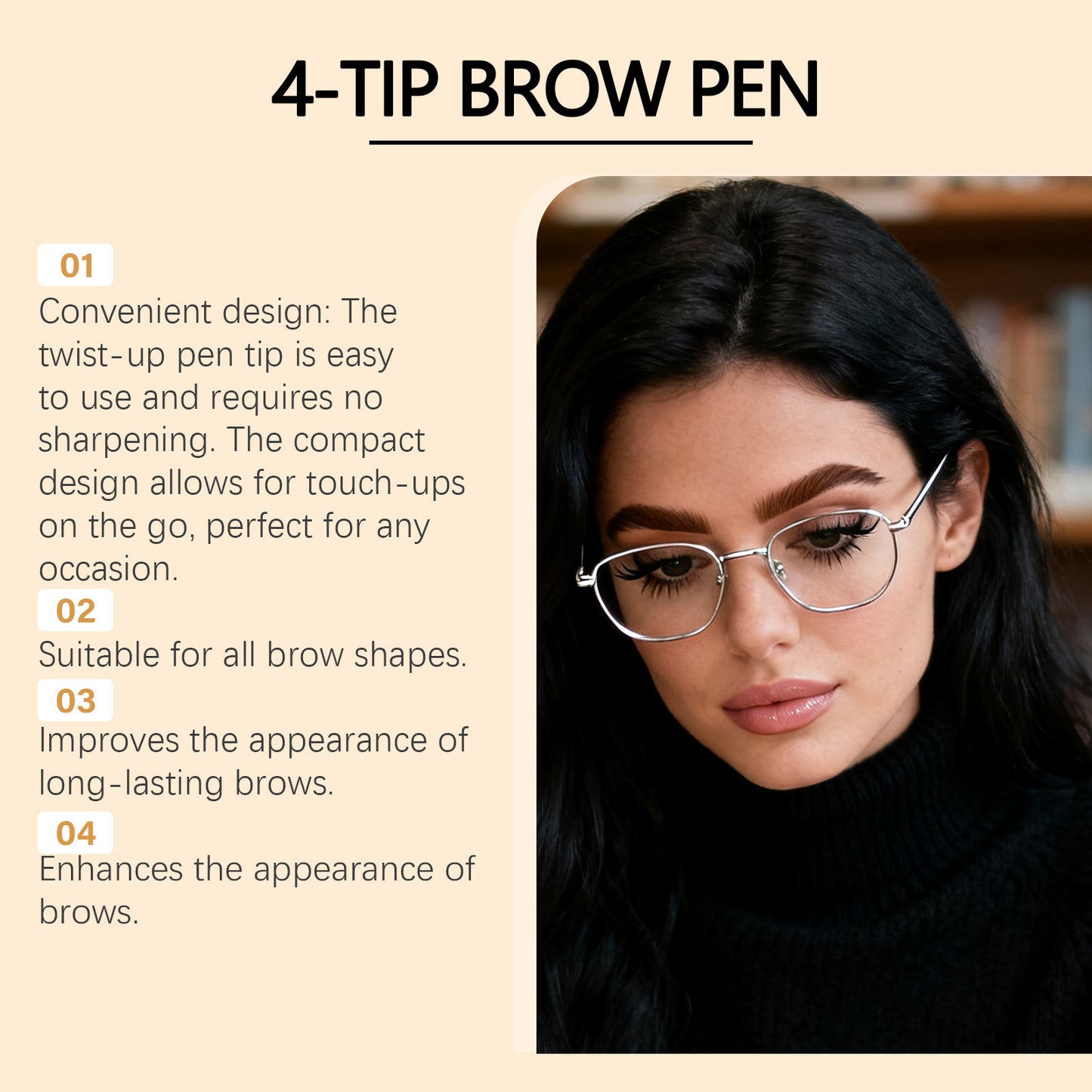 Three-dimensional Natural Four-pronged Eyebrow Pencil