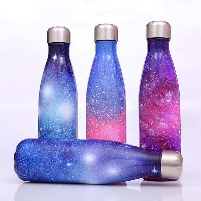 Best Selling New Starry Sky Galaxy Coke Bottle Stainless Steel Vacuum Flask Creative Gradient Color Handy Cup - Eshtree