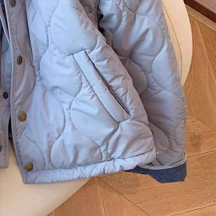 Blue Anti - aging Loose Women's Corduroy Niche Cotton Jacket - Eshtree