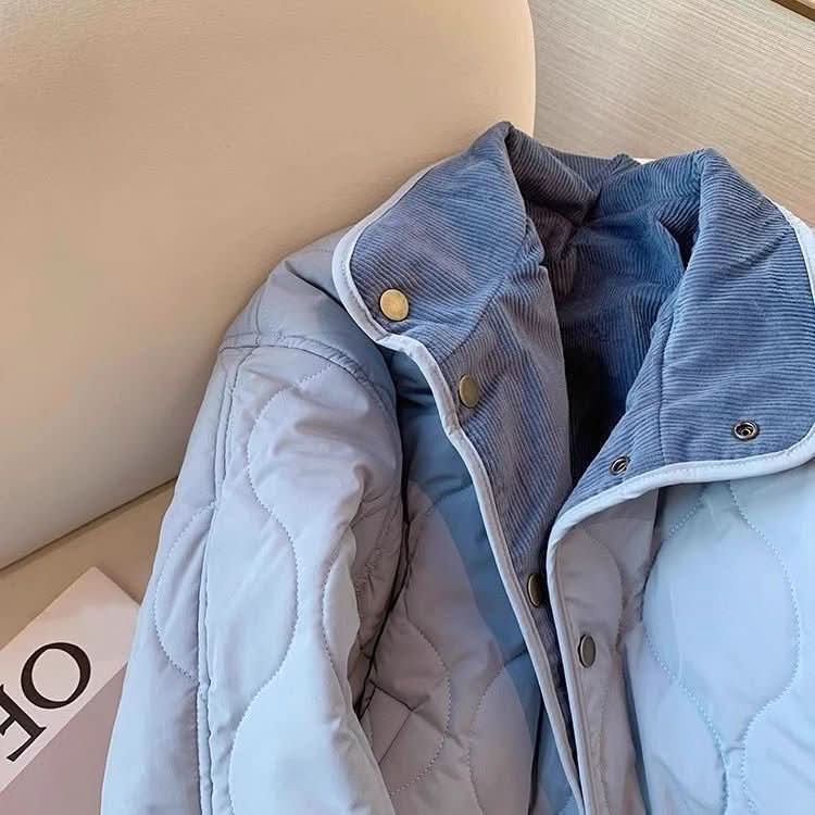 Blue Anti - aging Loose Women's Corduroy Niche Cotton Jacket - Eshtree