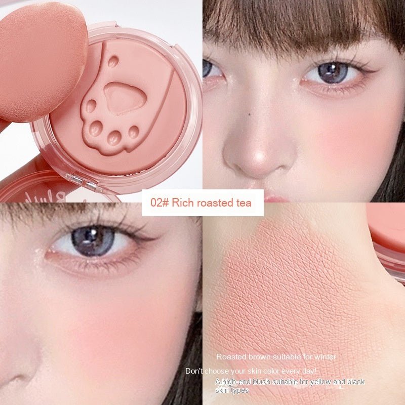 Blusher With Powder Puff Low Saturation Easy To Smudge - Eshtree