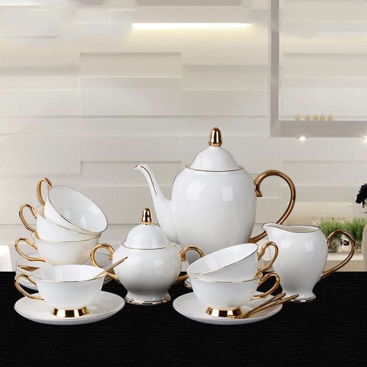 Bone China Gold - painted Coffee Cup And Saucer Afternoon Tea Tea Set - Eshtree