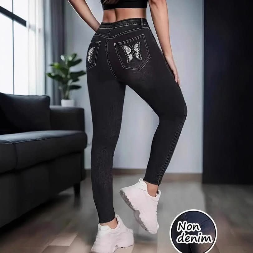 Bootcut Yoga Capri Pants With A Butt - lifting Effect Styled Like Denim Leggings - Eshtree