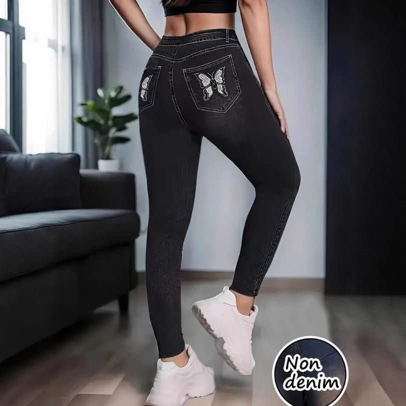 Bootcut Yoga Capri Pants With A Butt - lifting Effect Styled Like Denim Leggings - Eshtree