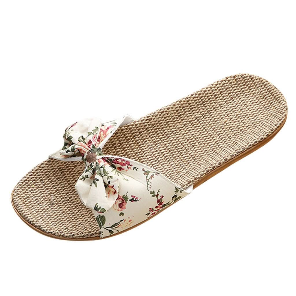 Bow linen slippers - Eshtree