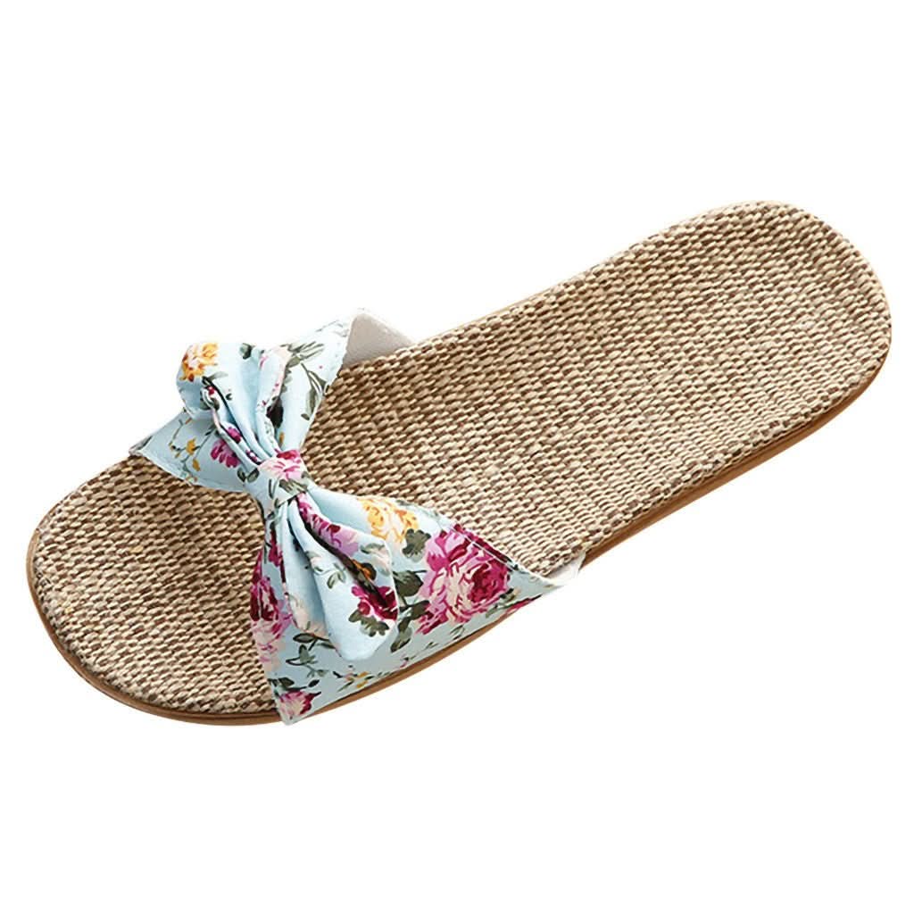 Bow linen slippers - Eshtree