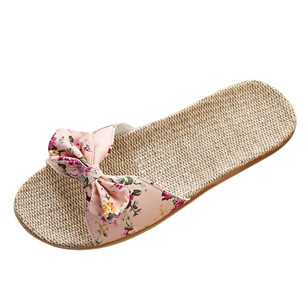 Bow linen slippers - Eshtree