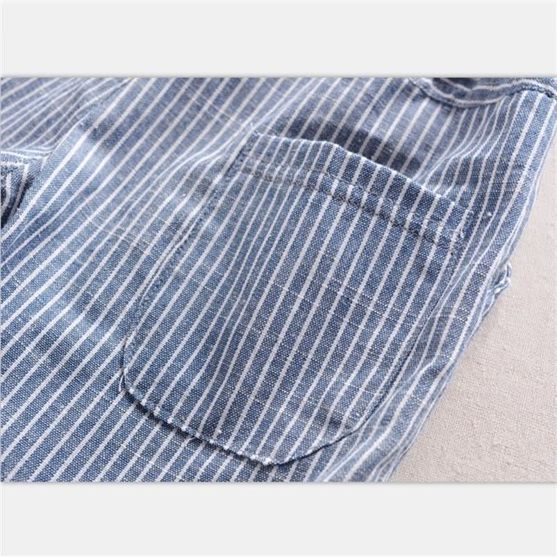 Boy Cartoon Dinosaur Short Sleeve Stripe Shorts Set - Eshtree