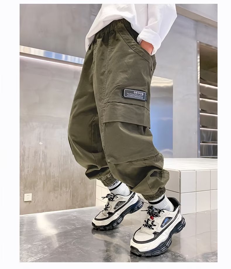Boys Cargo Pants Spring And Autumn New Multi - pocket Trousers - Eshtree