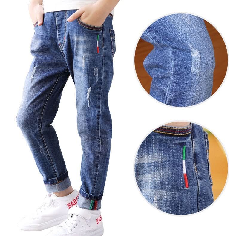 Boys' denim trousers, new style, big children's trousers, spring and autumn children's trousers - Eshtree