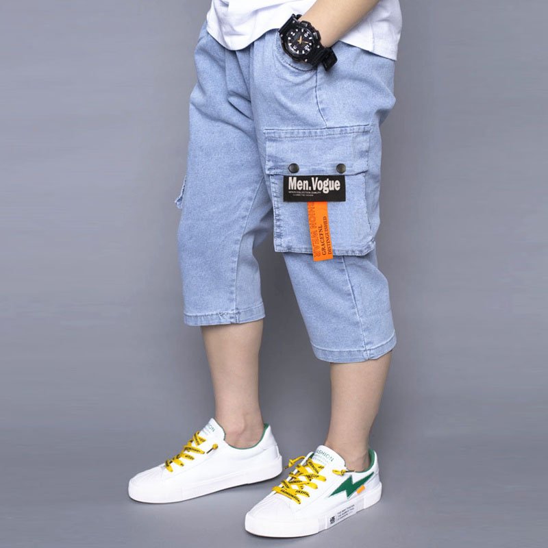 Boys Fashion Loose Stretch Cropped Jeans - Eshtree