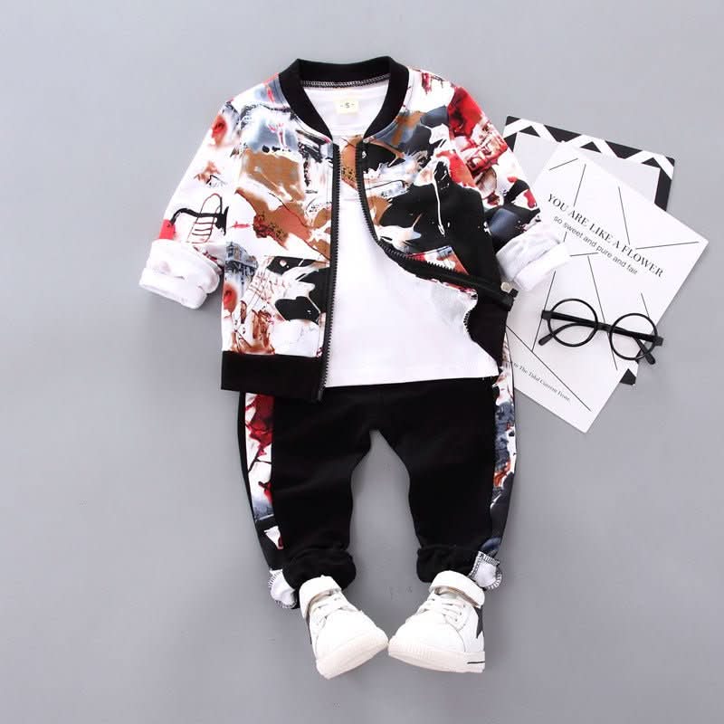 Boys Handsome Autumn And Winter Clothes Three - Piece Kid Clothes - Eshtree